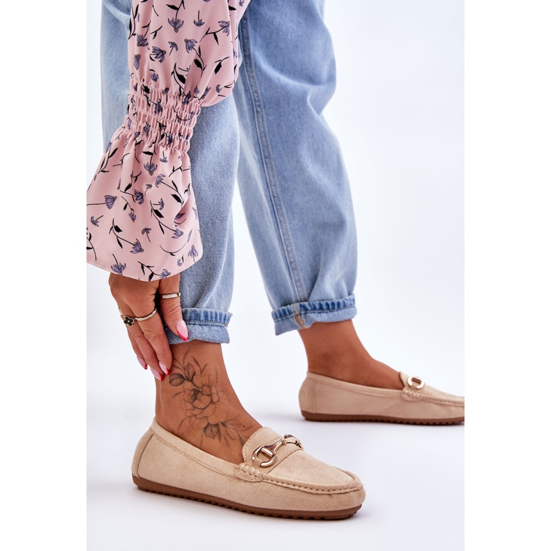 FC3 Klassiska mocka loafers med beige Arla utsmyckningar 2