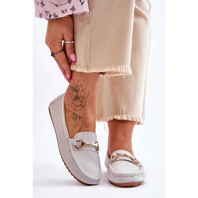 FC3 Klassiska mocka loafers med Arla Grey utsmyckningar grå 1