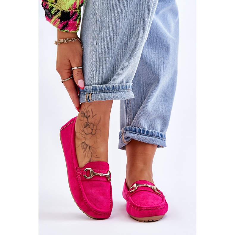 FC3 Klassiska mocka loafers med Arla Fuchsia utsmyckning rosa 1