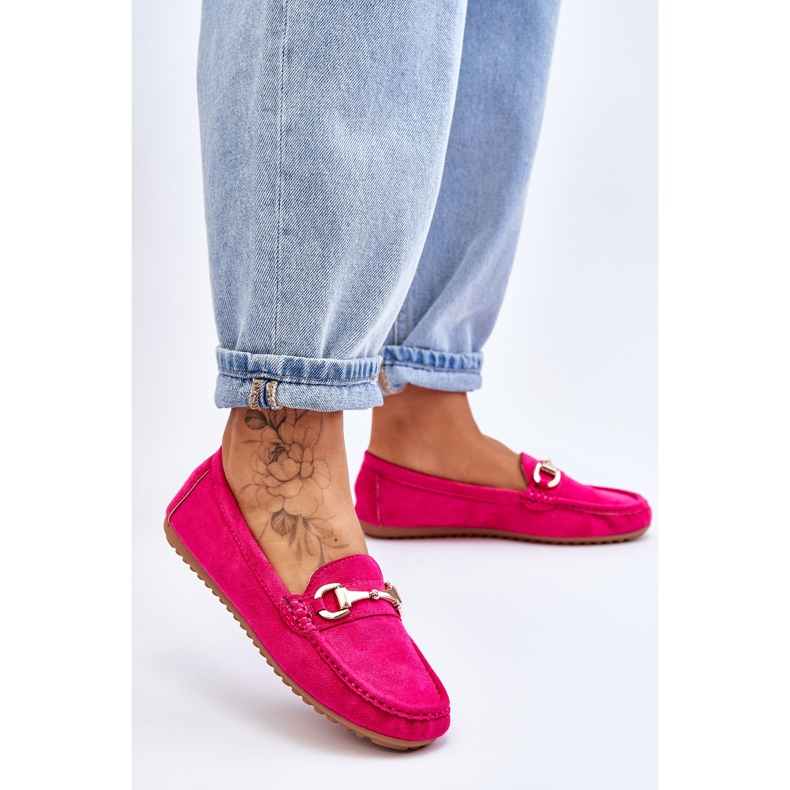 FC3 Klassiska mocka loafers med Arla Fuchsia utsmyckning rosa 2