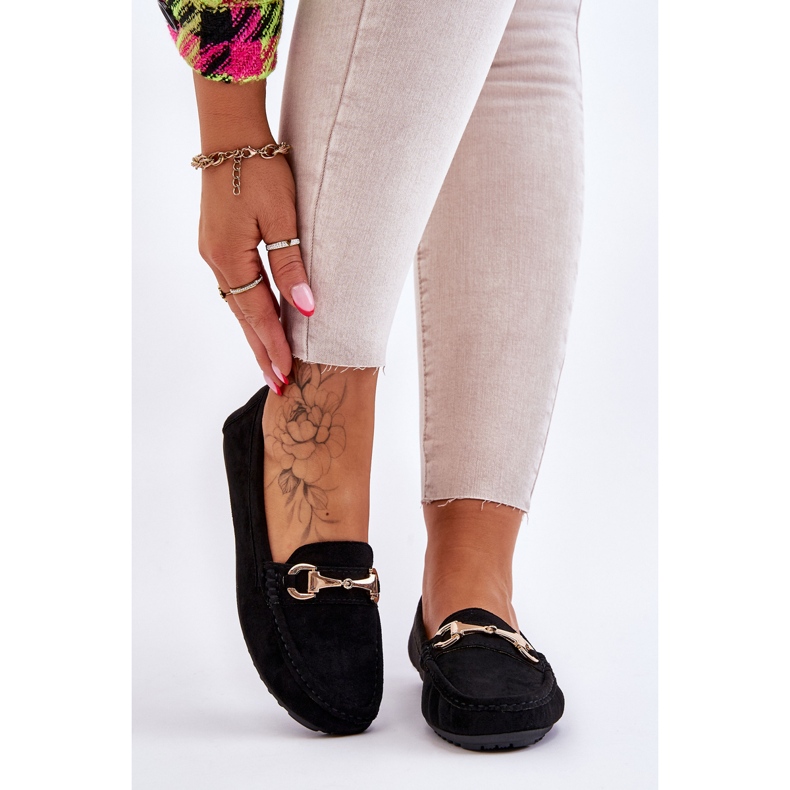 FC3 Klassiska Arla Loafers i svart mocka med utsmyckning 1