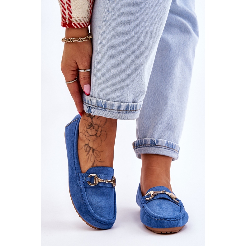 FC3 Klassiska Arla Blue Embellished Mocka Loafers blå 1