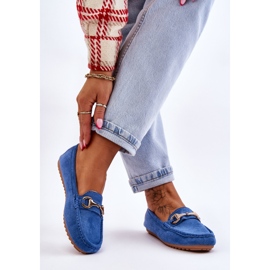 FC3 Klassiska Arla Blue Embellished Mocka Loafers blå 2