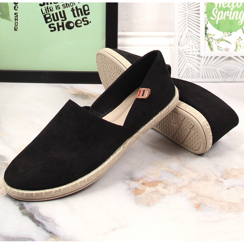 Slip-on espadrillor för kvinnor svarta Vinceza 34591 2