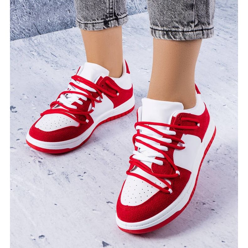 PA1 Röda sneakers i blandade material från Hila vit 1