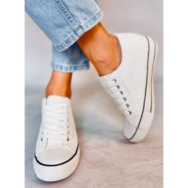 PA1 Glitter wedge sneakers Marble White vit 2