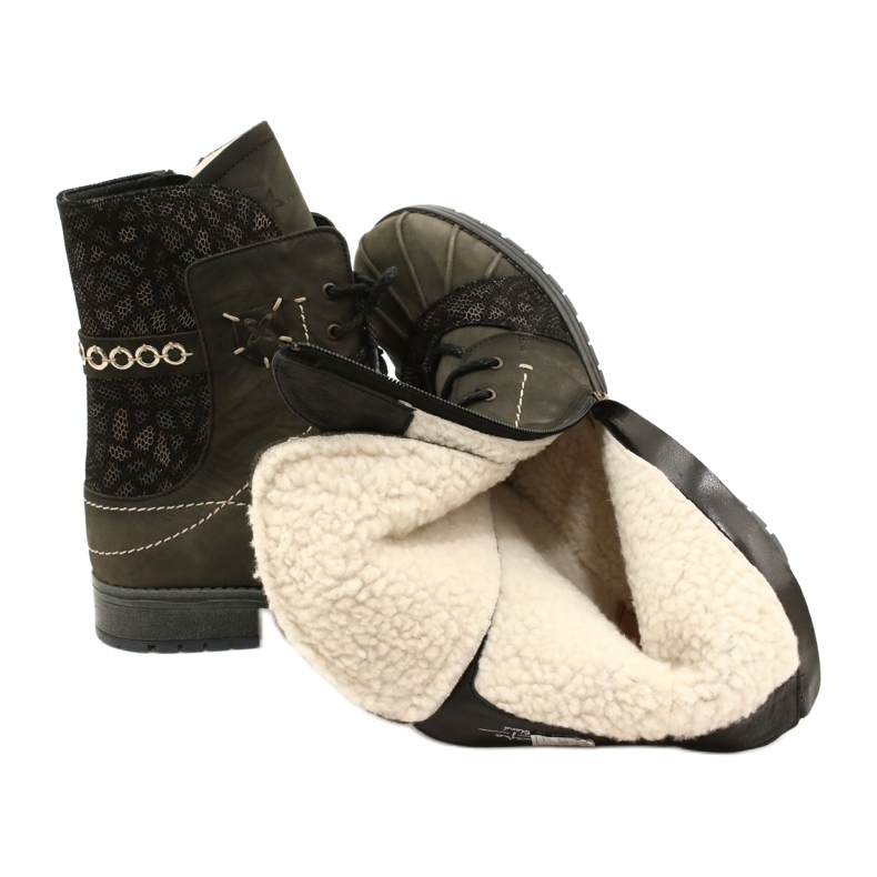 Kvinnors varma läderstövlar Maciejka Olive 03961-24 grön 6