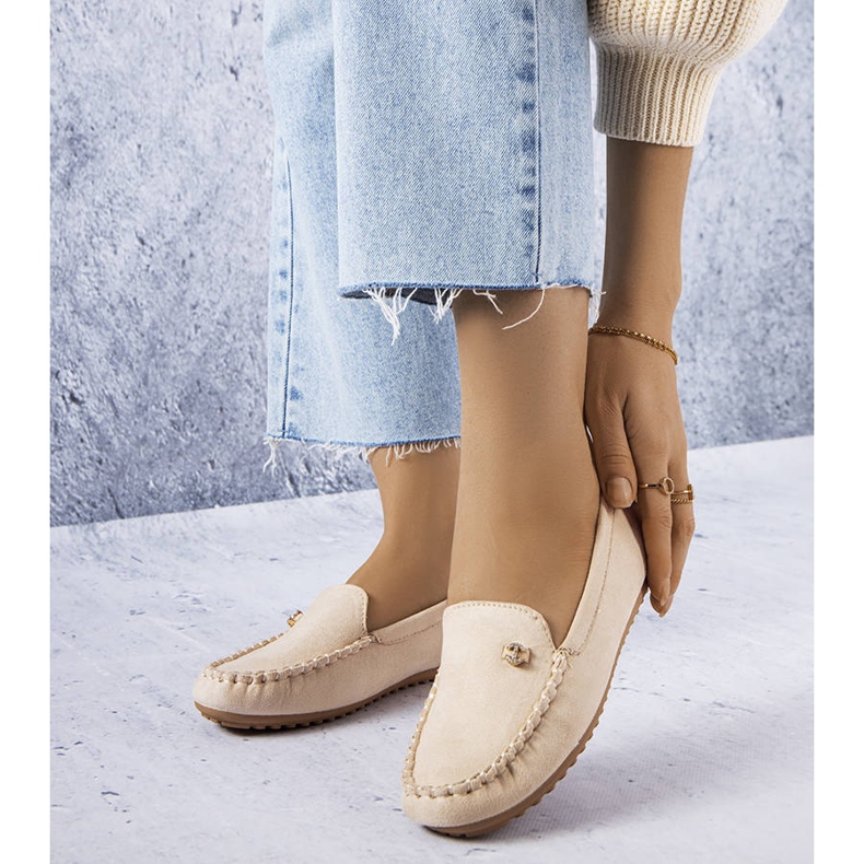 BM Beige loafers med innersula i läder från Verrill 1