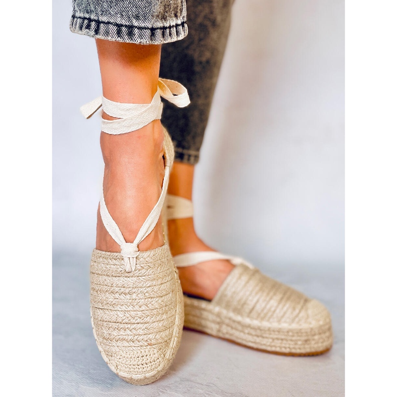 Damsandaler espadrillor Seila Beige 2