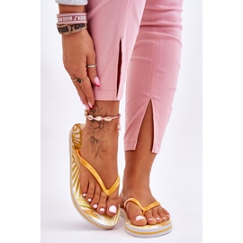 Fashionabla flipflops för kvinnor Big Star LL274819 Gul 1