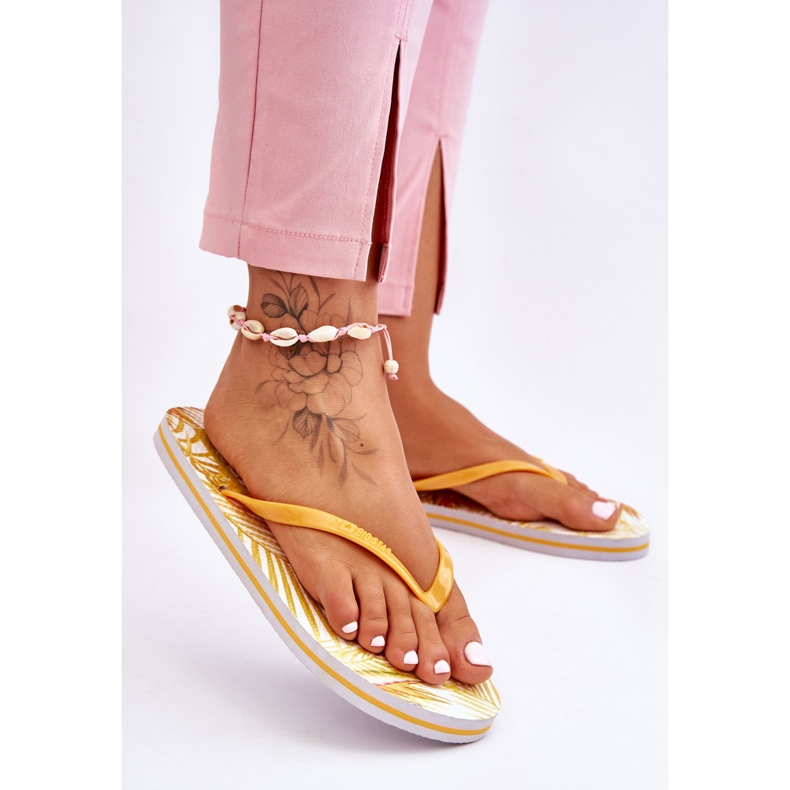 Fashionabla flipflops för kvinnor Big Star LL274819 Gul 2