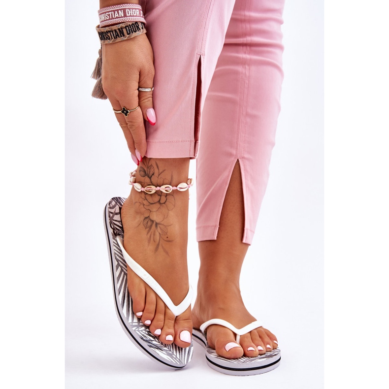 Fashionabla flipflops för kvinnor Big Star LL274818 Vit 1