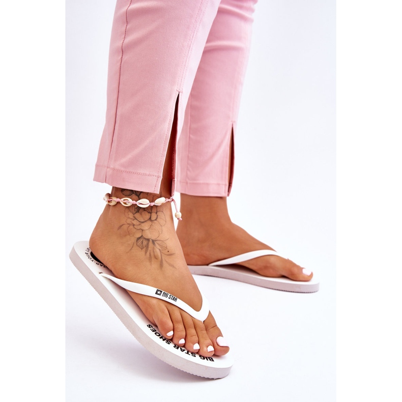 Bekväma Big Star Flip Flops LL274795 Vit 2