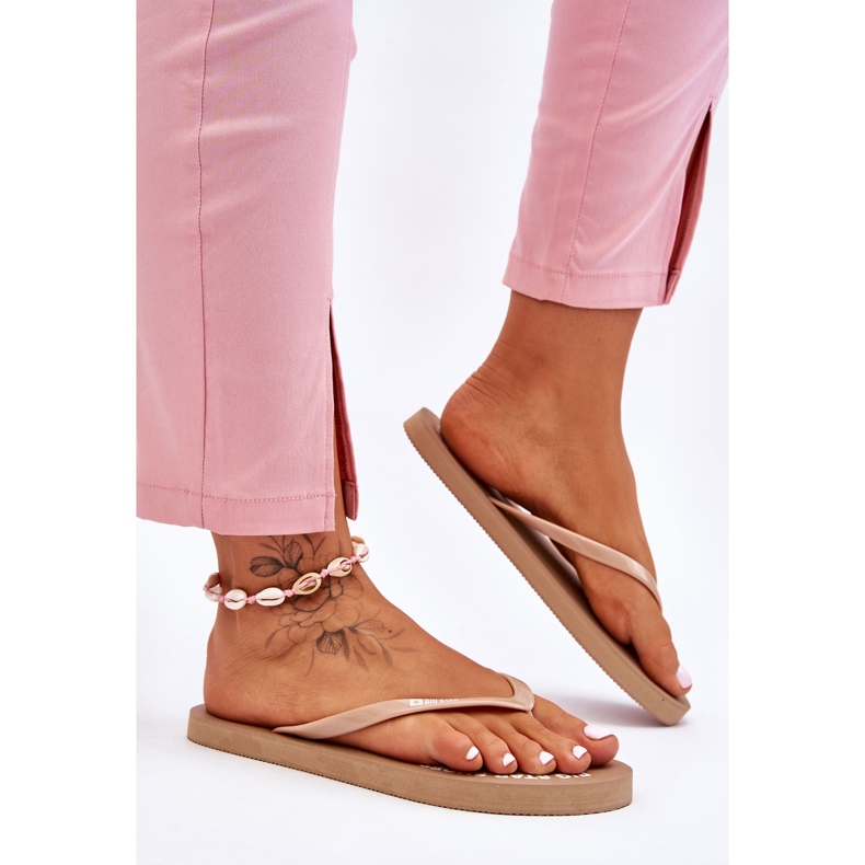 Bekväma Big Star Flip Flops LL274796 Beige 2