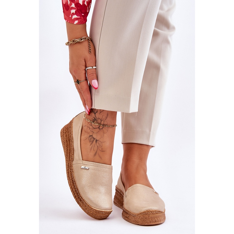 Lemar Kläder Espadrilles för kvinnor Beige &amp; Gold Hadlee 1