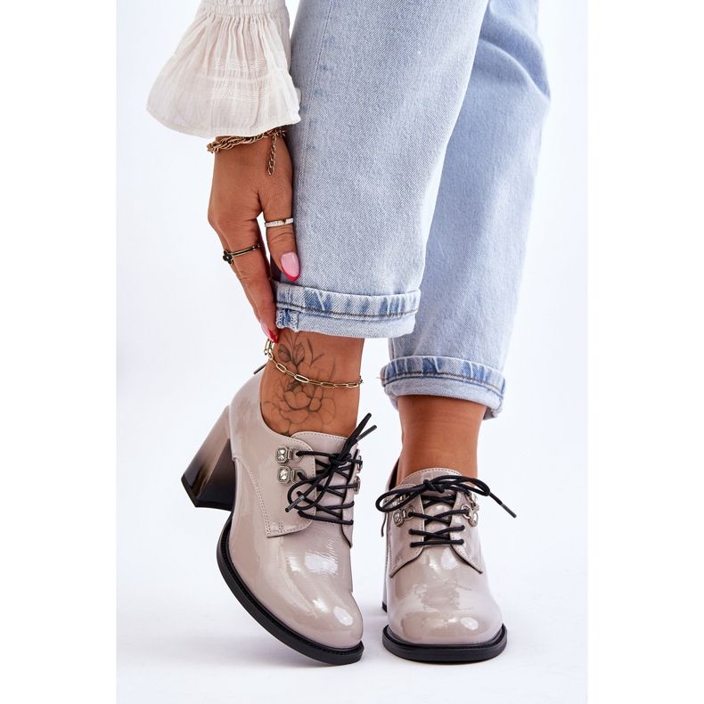 S.Barski Fashionabla högklackade ljusgrå Darren 1