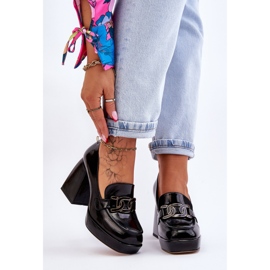 S.Barski Läderpumpar på massiva klackar Svart Maximo 1