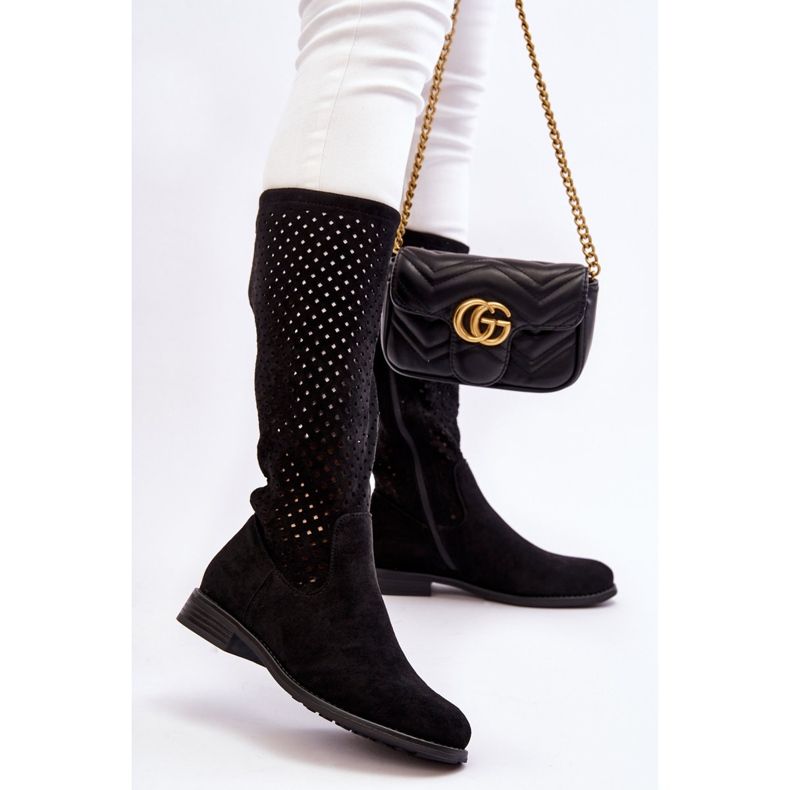 S.Barski Dammocka genombrutna stövlar över knä Svart Savannah 2