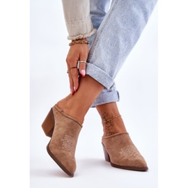 BM Cowboytofflor i mocka dam Beige Romina 2