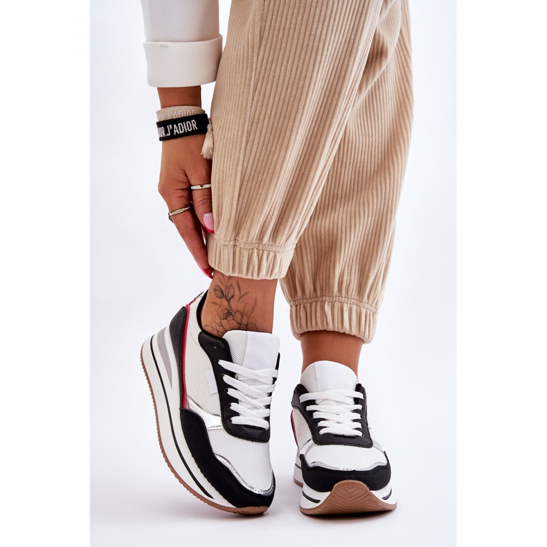 BM Sneakers med wedge och plattform för kvinnor Vita och svarta Allen 1