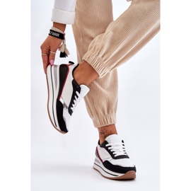 BM Sneakers med wedge och plattform för kvinnor Vita och svarta Allen 2