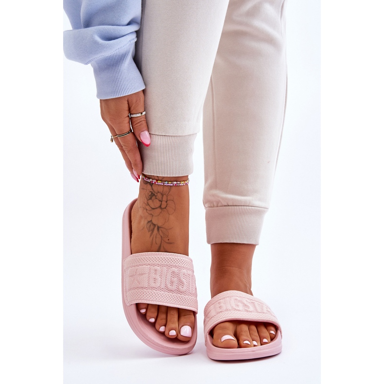 Fashionabla Big Star-tofflor för kvinnor LL274A157 ljusrosa 1