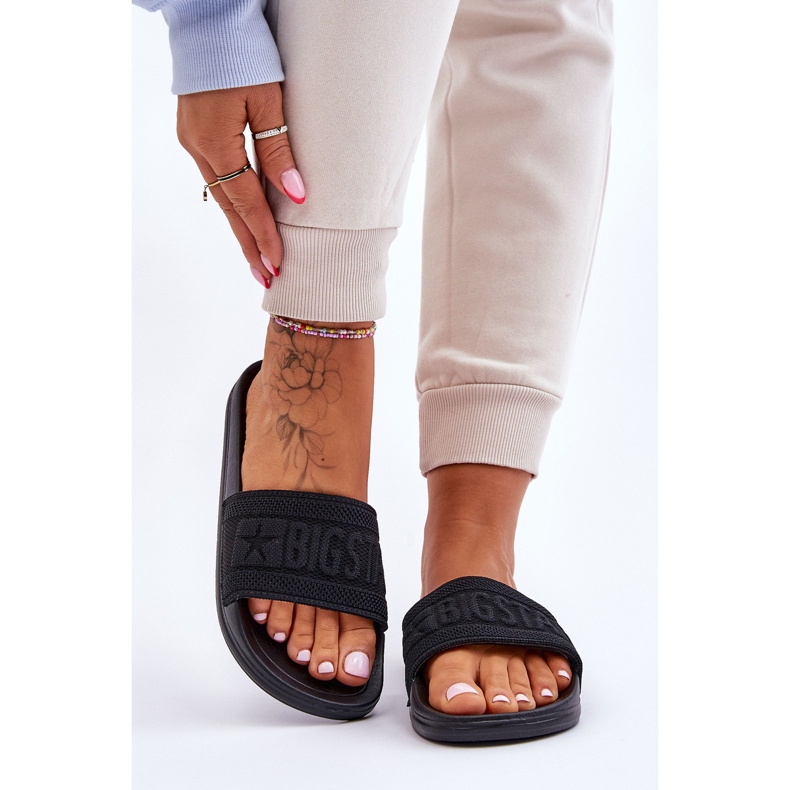 Fashionabla Big Star-tofflor för kvinnor LL274A158 Svart 1