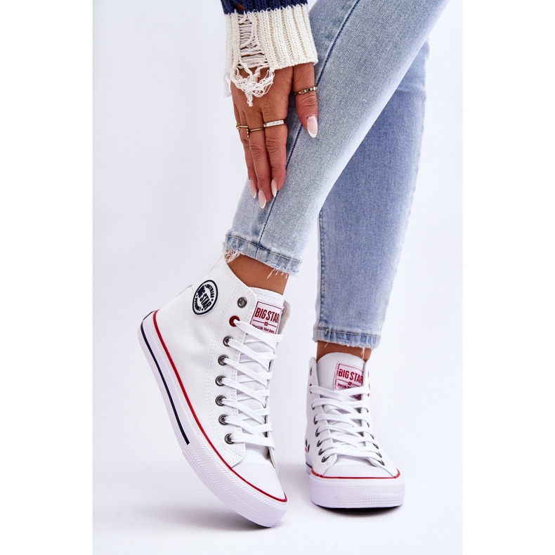 Klassiska High Top Sneakers för kvinnor Big Star T274026 Vit 2