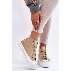 High Textile Platform Sneakers Big Star LL274160 Beige 2
