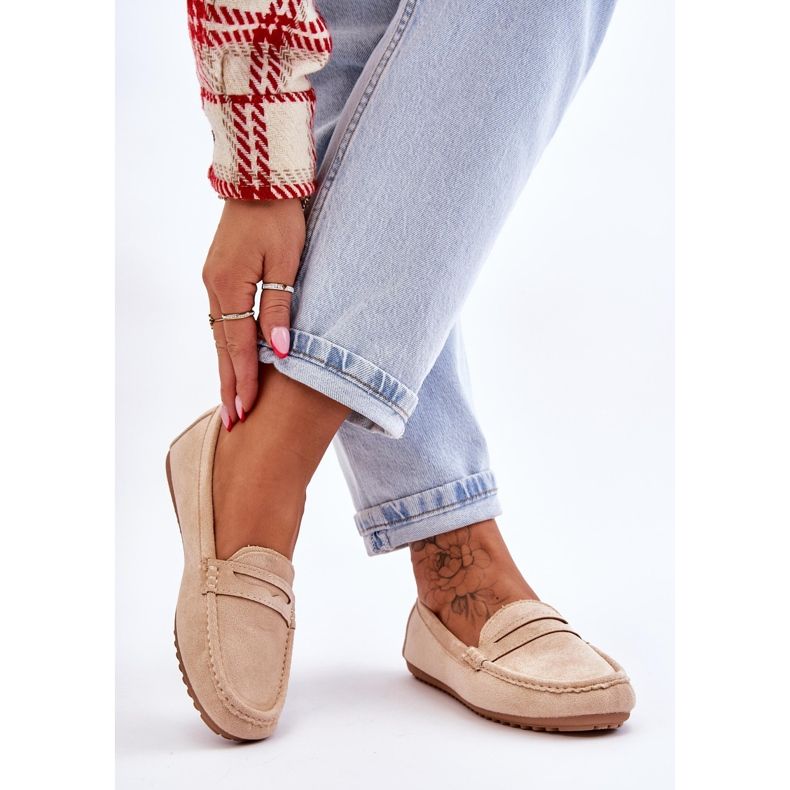 FC3 Klassiska Loafers i mocka för kvinnor Beige Ivana 2