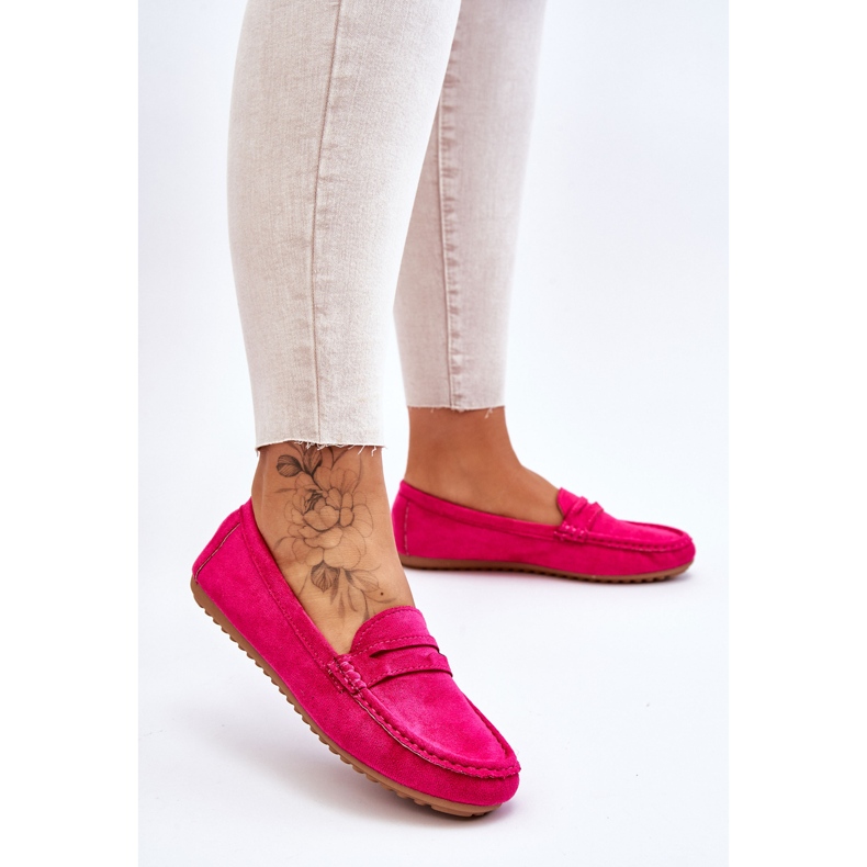 FC3 Klassiska Loafers i mocka för kvinnor Fuchsia Ivana rosa 2