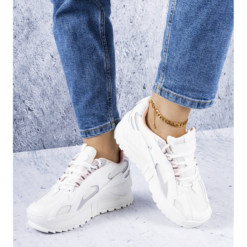 PA1 Vita och rosa wedge sneakers från Germain silver- 1