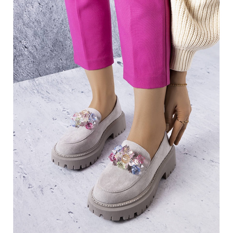 PA1 Grå brogues med kristaller från Levasseur 1