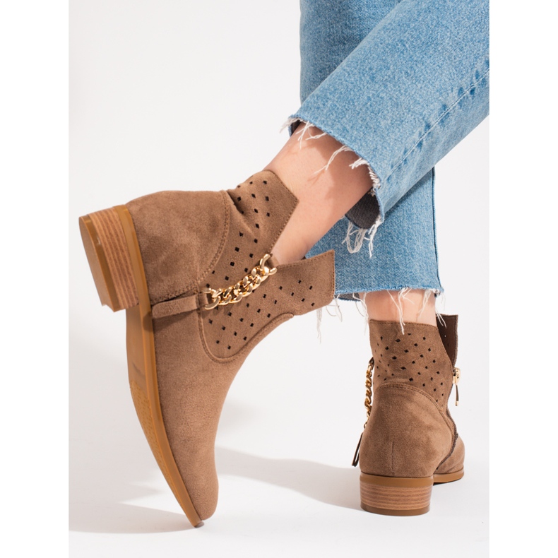 Vårens Vinceza beige genombrutna stövlar för kvinnor 2