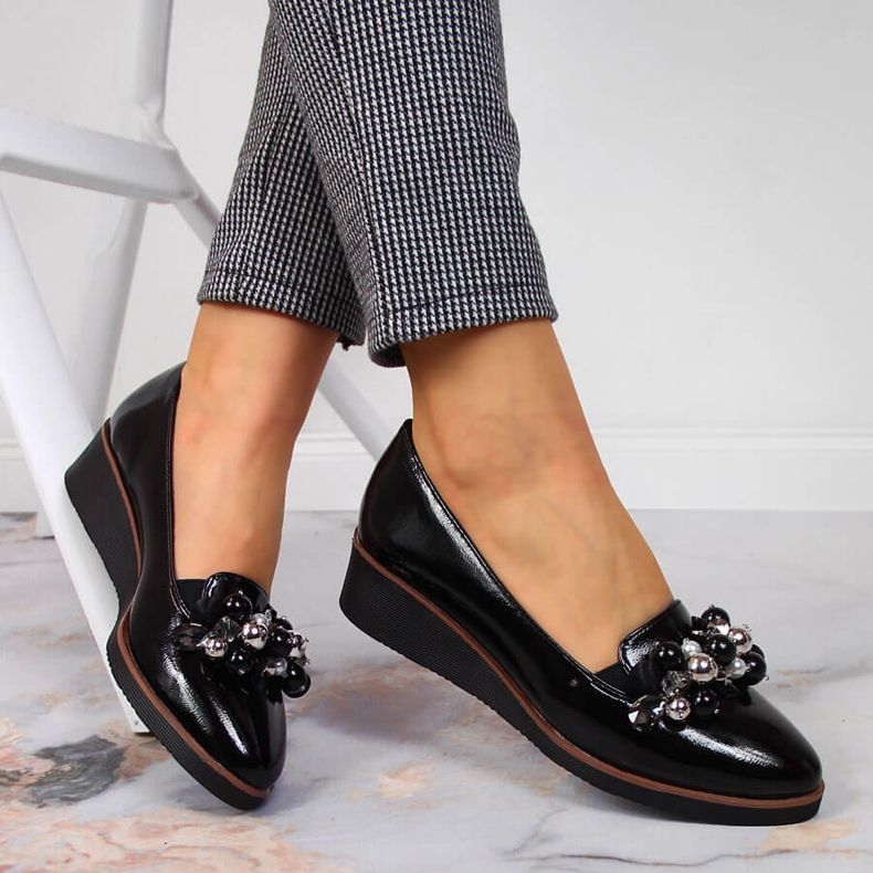 Damskor med svarta pärlor Potocki 1