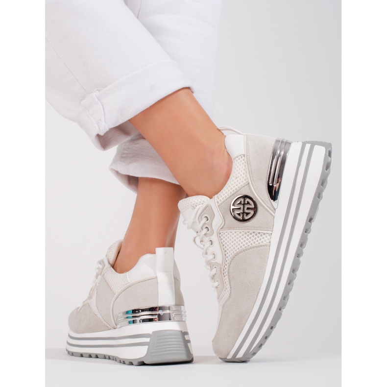 W. Potocki Sneakers med snörning för kvinnor Potocki vita 2