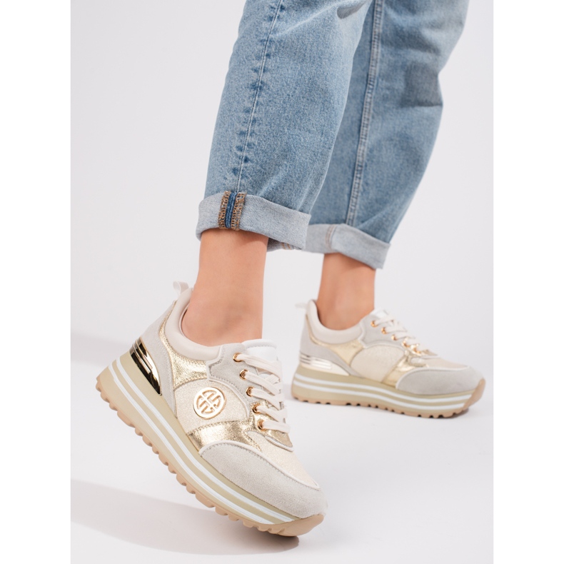 W. Potocki Potocki damsneakers i guld gyllene 1