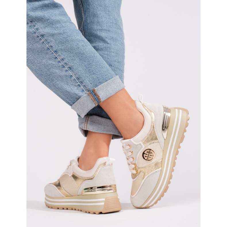 W. Potocki Potocki damsneakers i guld gyllene 2