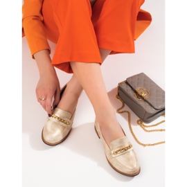 Klassiska dammockasiner Shelovet guld beige 1