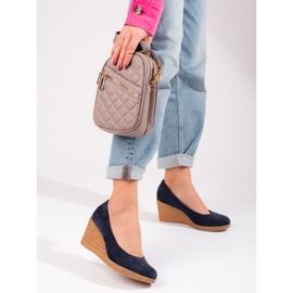 W. Potocki Marinblå wedge pumps för kvinnor från Potocki 1