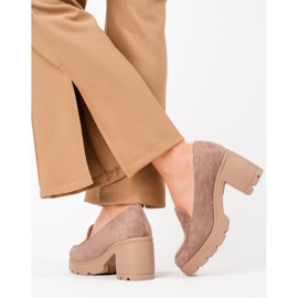 W. Potocki Kvinnors mocka högklackade skor Potocki beige 2