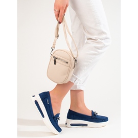 Shelovet blå wedge loafers för kvinnor 2