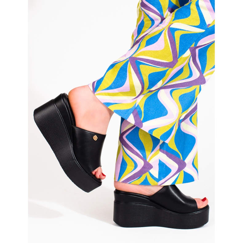 Goodin Kvinnors höga kilar med svarta kilar 2