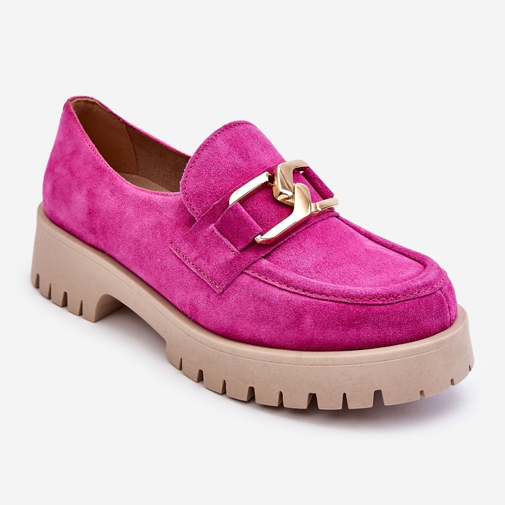 Lemar Fashionabla mocka Loafers Fuchsia Rayhan rosa 1