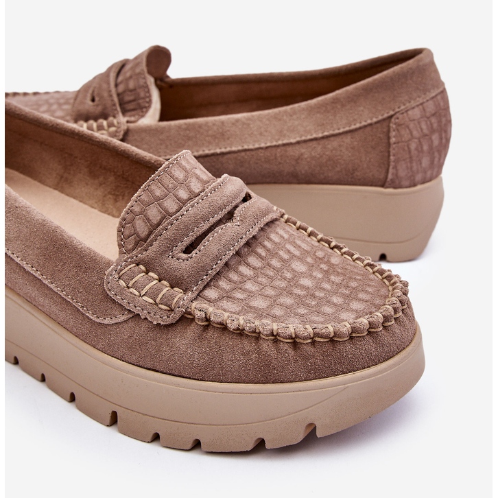 Lemar Milana Mocka Platform Loafers Mörk Beige 1