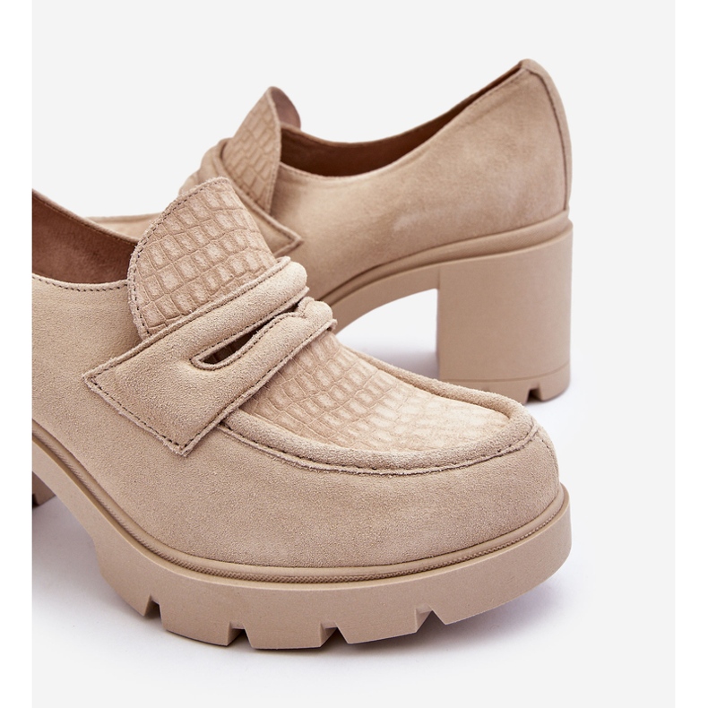 Lemar Arabell Mocka Chunky häl och plattformsskor ljusbeige 1