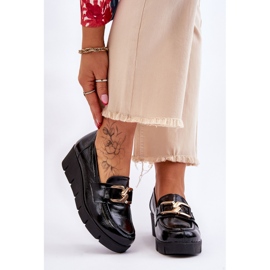 Lemar Svarta Felicita Patent Wedge Loafers 1