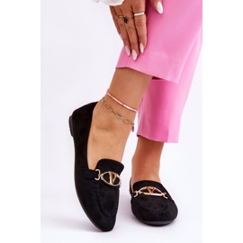 Vinceza Loafers i svart vassmocka med dekorativt element 1
