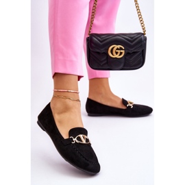 Vinceza Loafers i svart vassmocka med dekorativt element 2