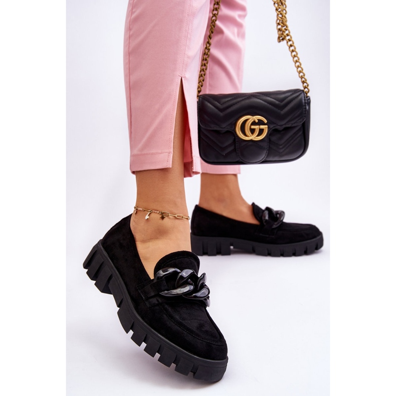 Vinceza Loafers i mocka, dam, svart Bennett 2